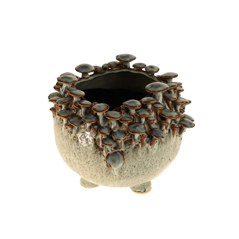 GREY VASE MUSH STONEWARE GREY VASE MUSH STONEWARE